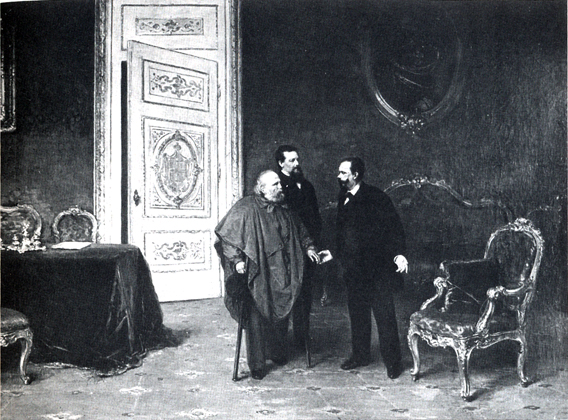 Visita di Garibaldi a Vittorio Emanuele II in Roma - 1875
