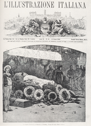 Morte di Garibaldi. Vignetta satirica da 
