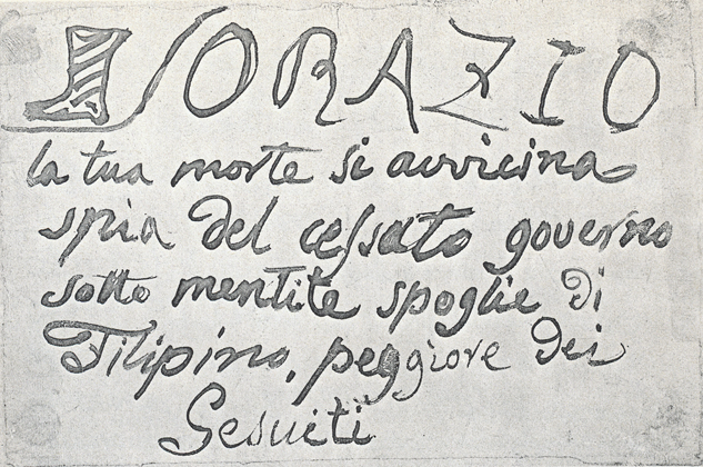 Cartello anonimo contro individui sospettati di essere spie del Governo Austriaco - aprile-maggio 1848