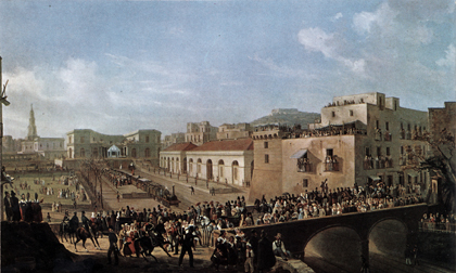 Inaugurazione della prima ferrovia italiana Napoli-Portici   