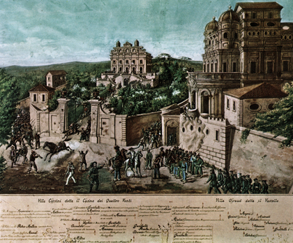 Roma 1849: Garibaldi combatte contro i Francesi a Villa Corsini