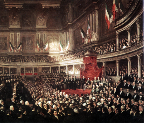 Inaugurazione della VII Legislatura a Palazzo Madama il 2 aprile 1860
