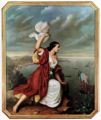 Allegoria di Trieste. I triestini donarono questo quadro al re Vittorio Emanuele II nell'autunno del 1861. Cavour si era rallegrato di sapere Trieste 