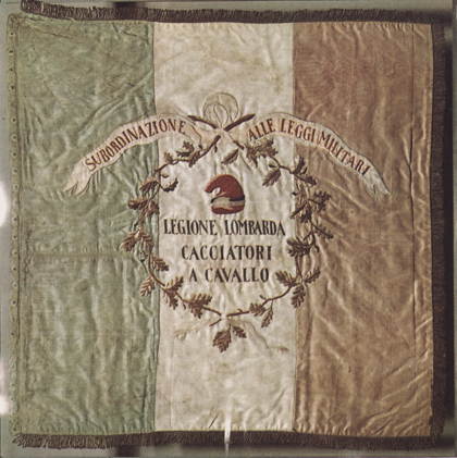 Bandiera della Legione lombarda dei Cacciatori a cavallo (Primo tricolore italiano distribuito alle truppe della Repubblica cisalpina)   