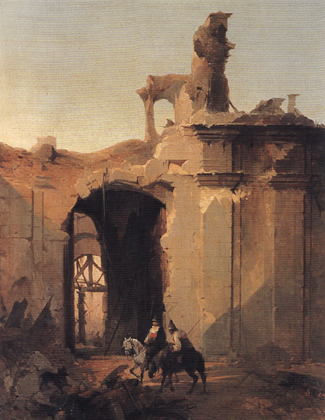 Veduta di Porta San Pancrazio dopo il 1849