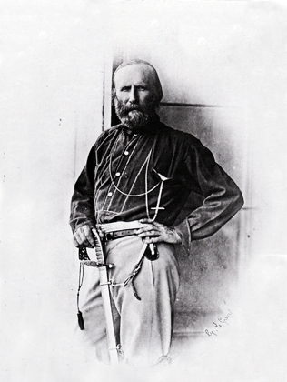 Uno dei ritratti più famosi di Garibaldi con la spada, ripreso a Palermo nel 1860