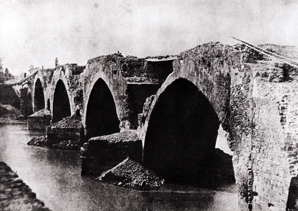 Il ponte Milvio interrotto - Luglio 1849
