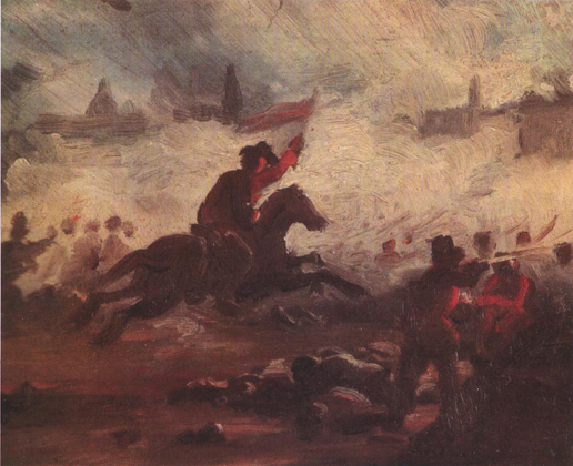 Garibaldi sul Gianicolo alla difesa di Roma