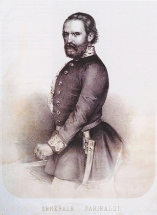 Garibaldi in divisa di Cacciatore delle Alpi   