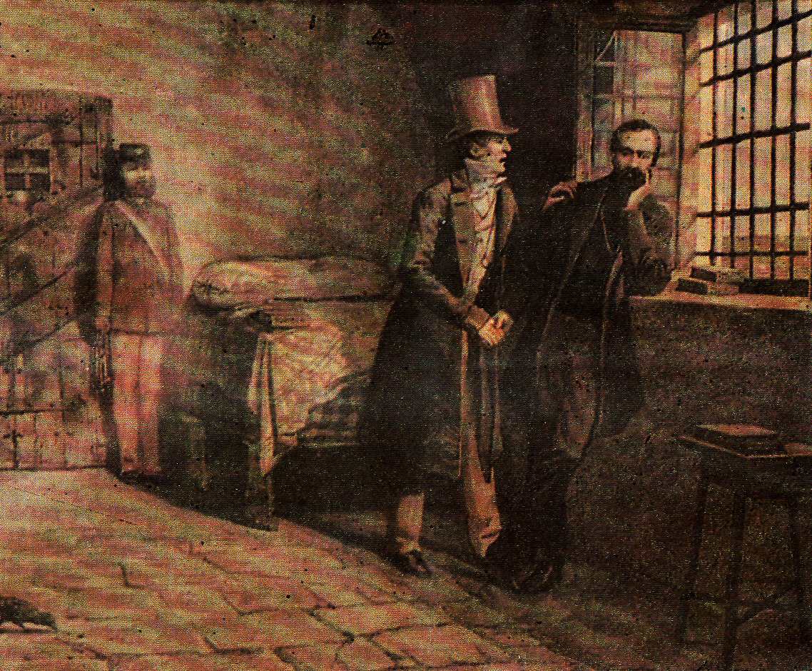Mazzini in prigione a Savona riceve la visita del padre. Fu l'ultima volta che si videro