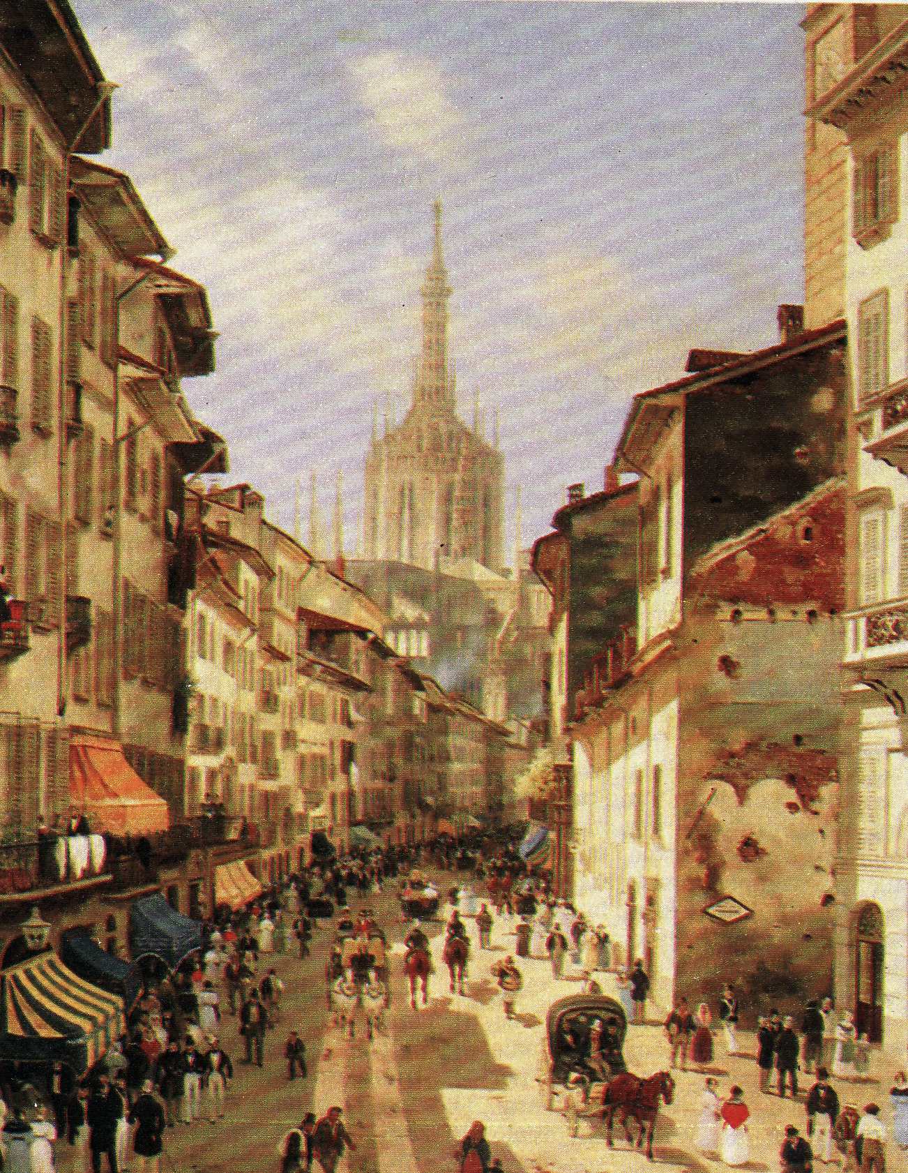 Milano ai primi dell'ottocento: Corsia dei Servi - 1833