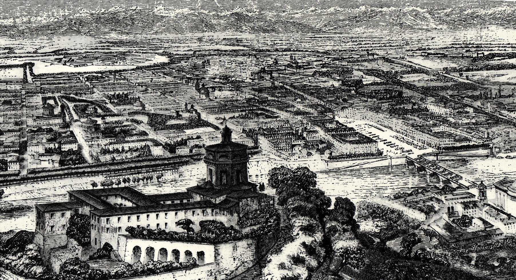 Veduta della citt di Torino alla met del secolo XIX 