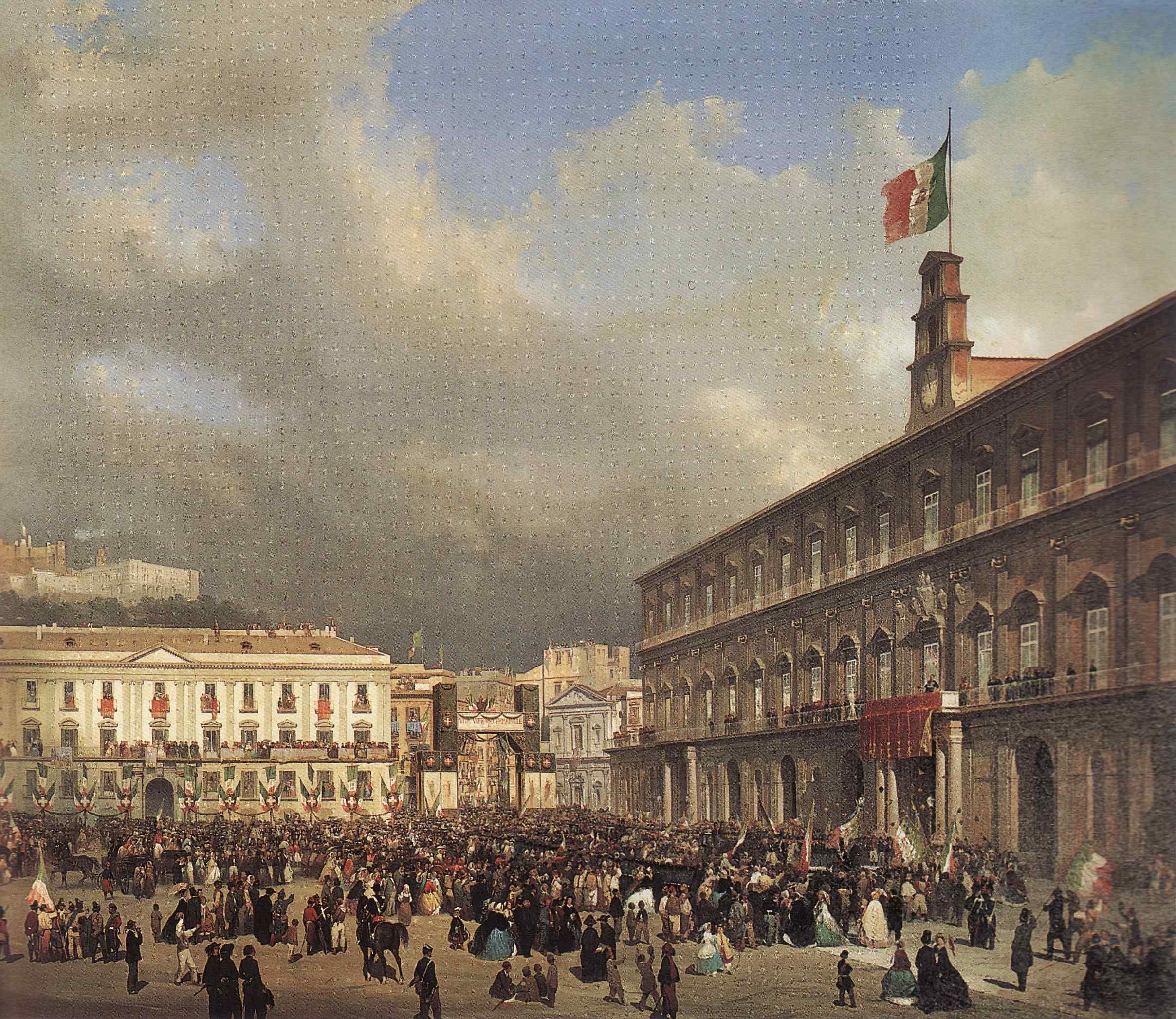 L'entrata di Vittorio Emanuele II a Napoli il 7 novembre 1860 - Dopo l'incontro di Teano il re entra a Napoli da liberatore del Regno delle Due Sicilie  1860