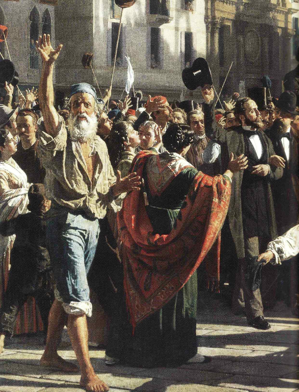 Daniele Manin e Niccol Tommaseo liberati dal carcere e portati in trionfo (particolare) - 1876